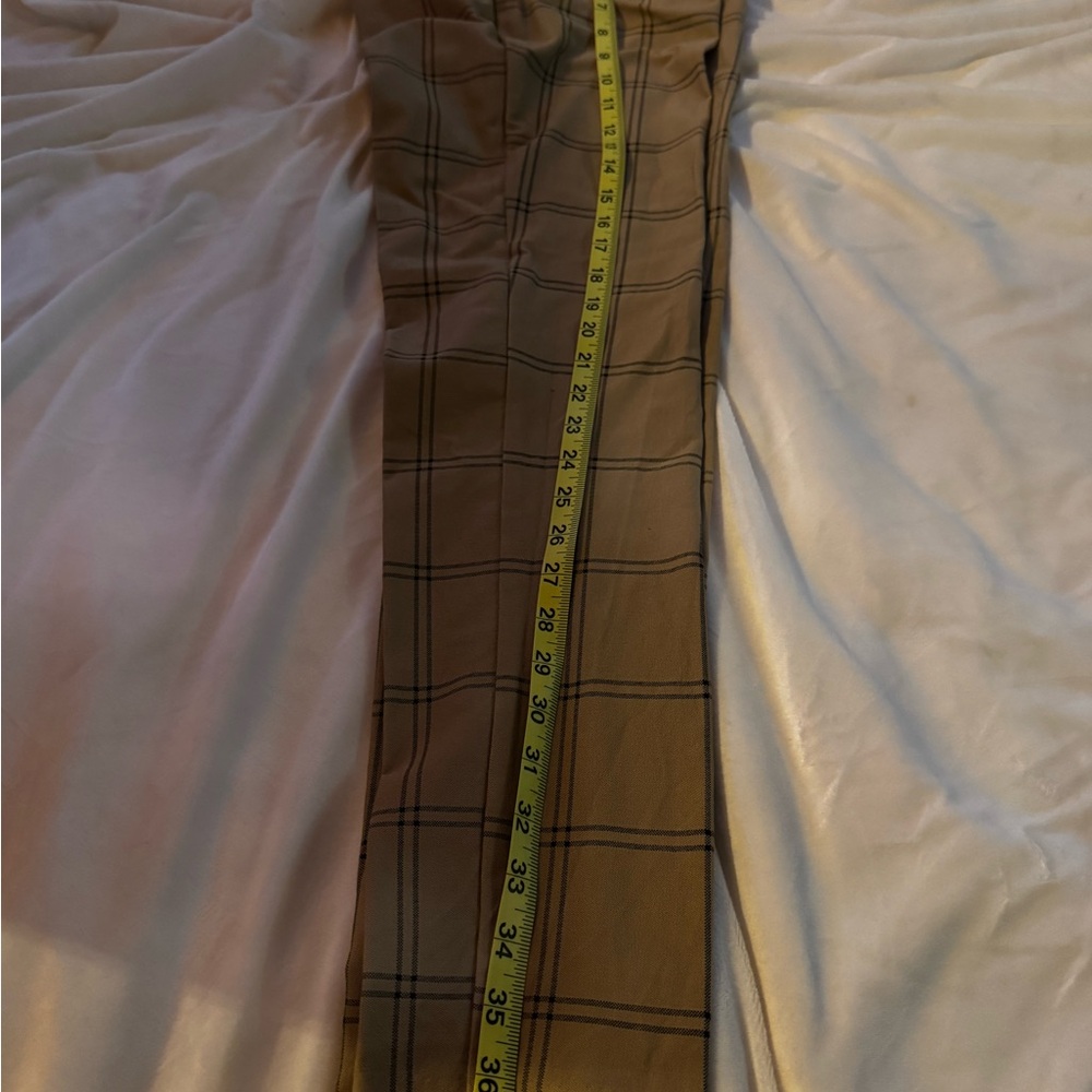 New York & Company Brown Plaid Straight-Leg Pants